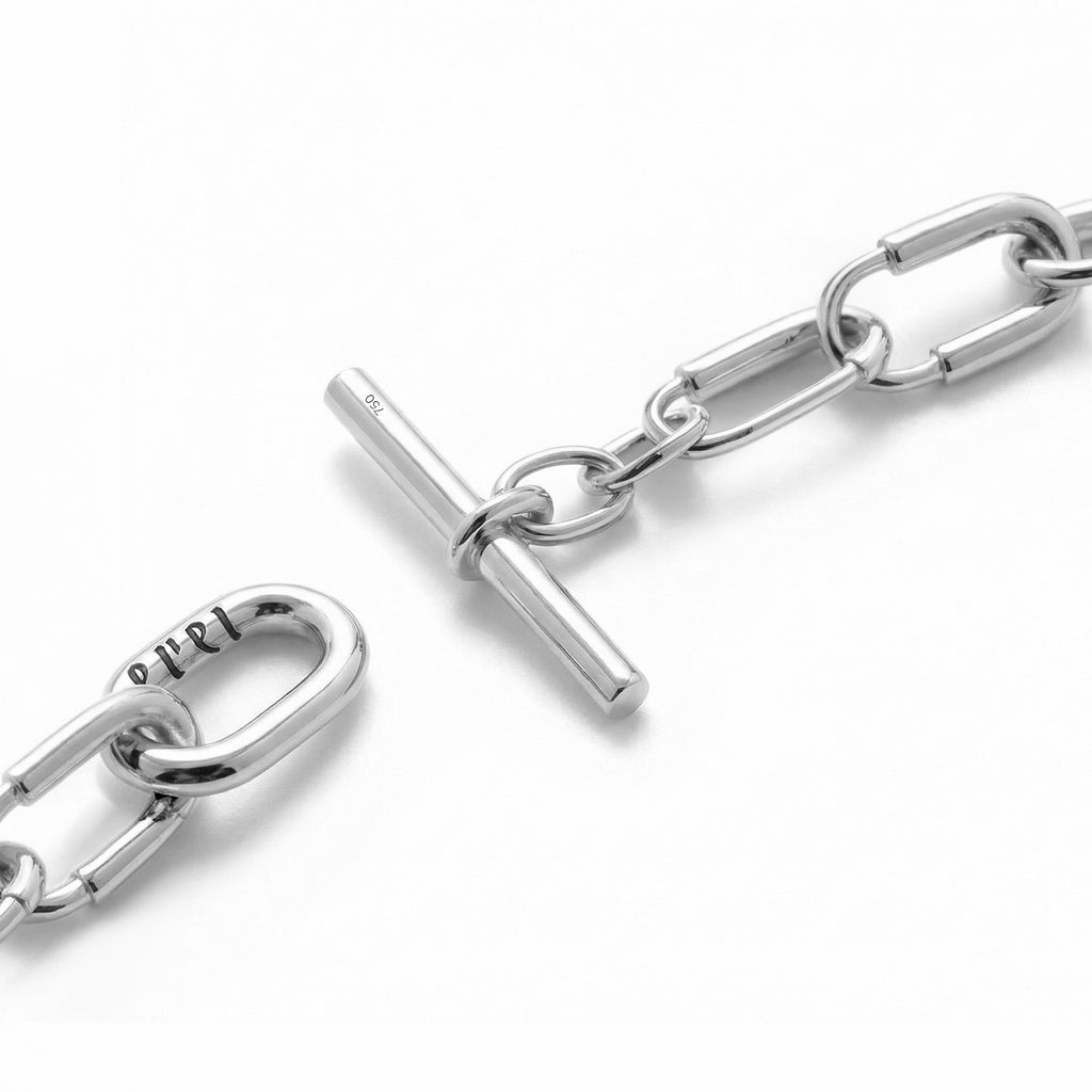 COMO NECKLACE SMALL LINKS | WHITE GOLD