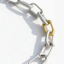 COMO NECKLACE MEDIUM LINKS | TWO TONE | SILVER & YELLOW GOLD