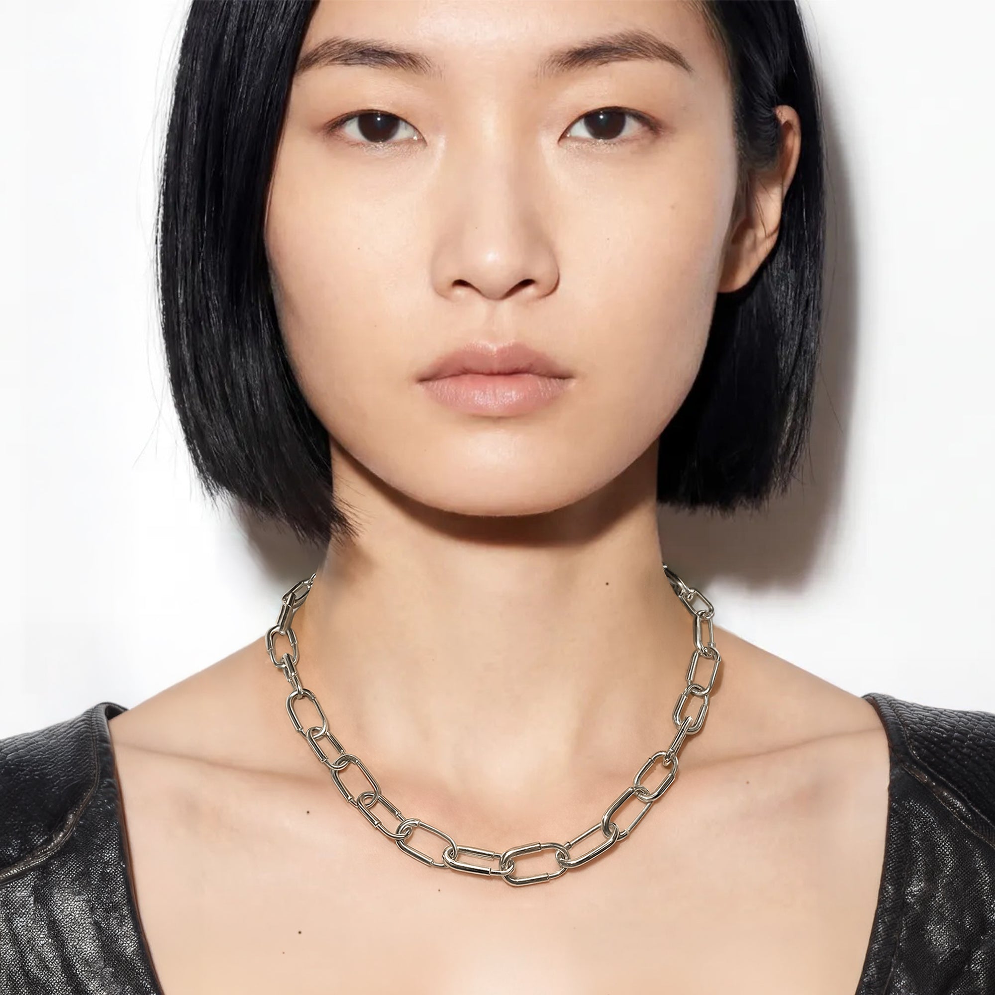 COMO NECKLACE SMALL LINKS | WHITE GOLD