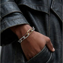 COMO BRACELET MEDIUM LINKS | TWO TONE SILVER & YELLOW GOLD