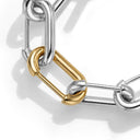 COMO BRACELET MEDIUM LINKS | TWO TONE SILVER & YELLOW GOLD