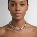 COMO NECKLACE MEDIUM LINKS | SILVER