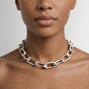 COMO NECKLACE MEDIUM LINKS | SILVER