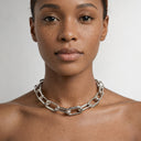 COMO NECKLACE MEDIUM LINKS | WHITE GOLD